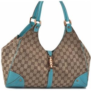 Authentic Large GUCCI satchel turquoise